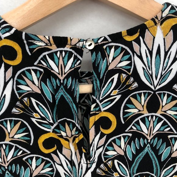 H&M tribal print short sleeve top size 2 - Picture 3 of 5
